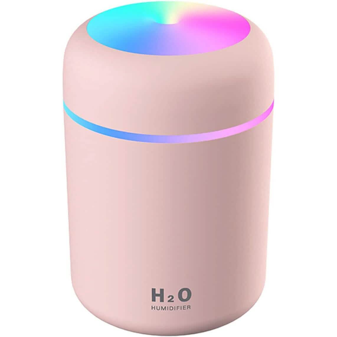 300ml Mini Portable Humidifier Ultra Quiet Aromatherapy Essential Oil Wellness Pink - DailySale