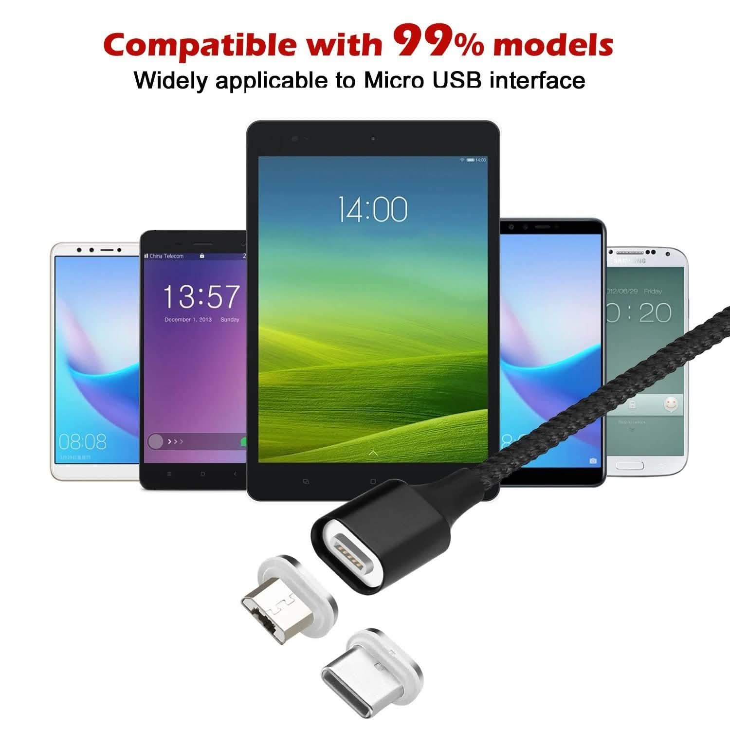 3.0A Magnetic Micro USB Android Interface Fast Charging Mobile Accessories - DailySale