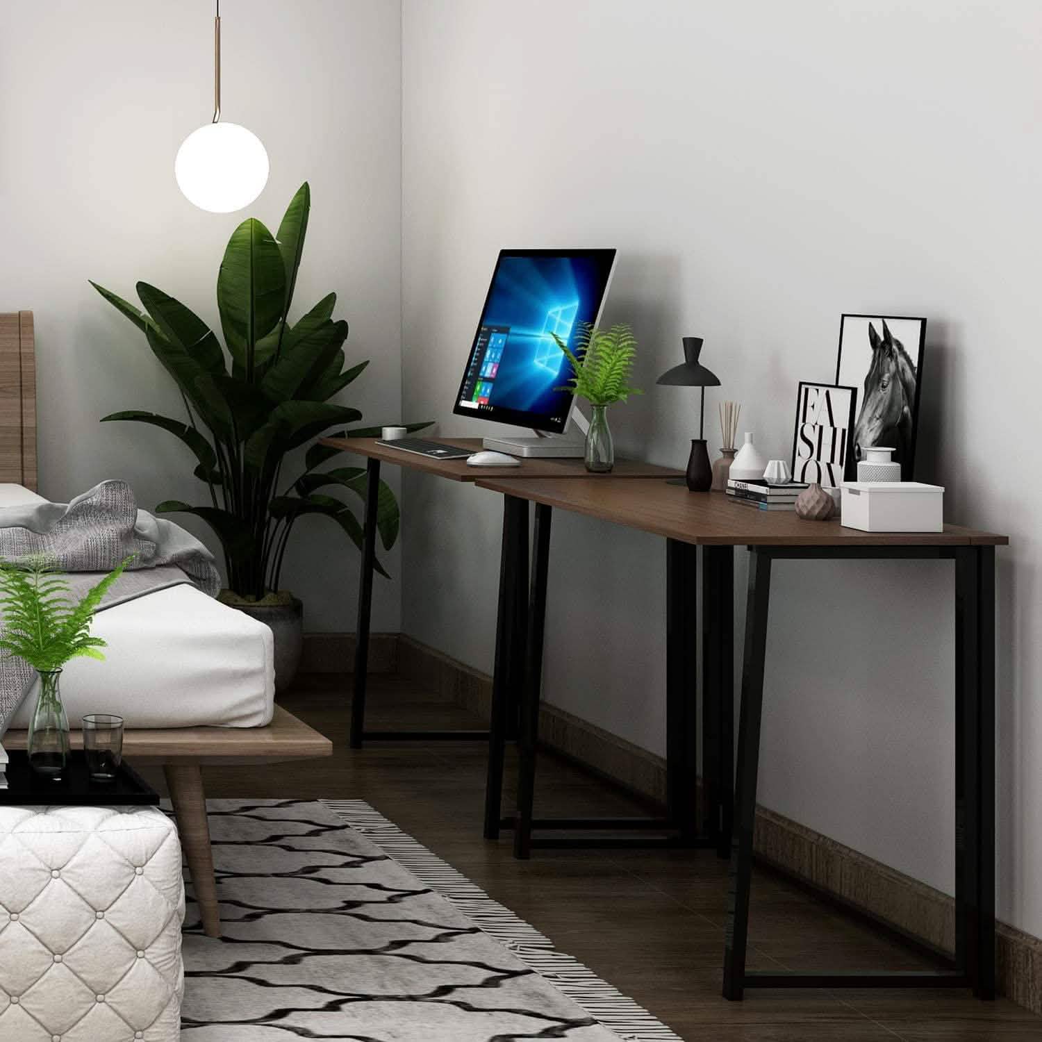 31.5" Small Desk No-Assembly Folding Computer Desk Computer Accessories - DailySale