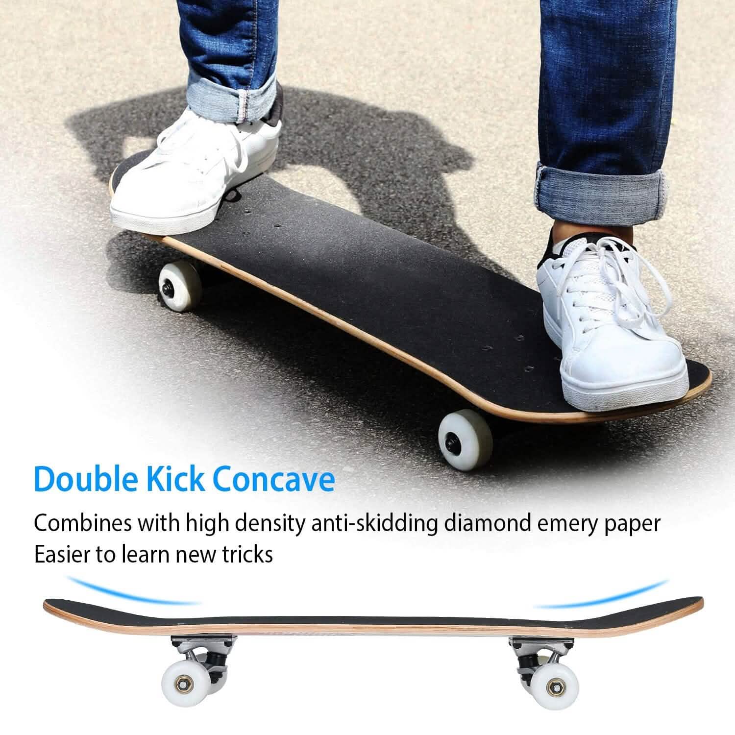 31x8in 9 Layers Maple Concave Skateboard Sports & Outdoors - DailySale