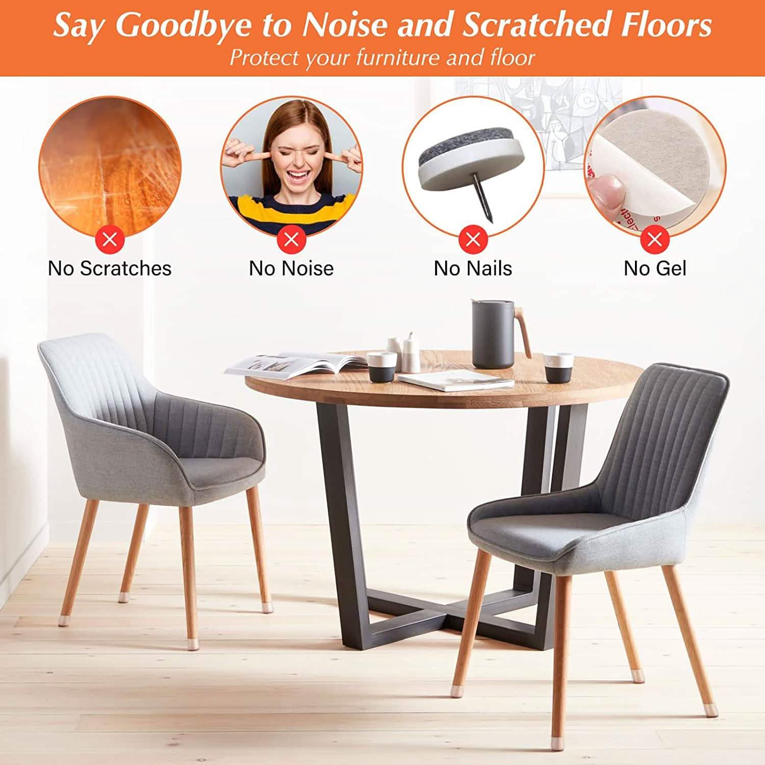 32-Piece: Clear Chair Leg Floor Protectors Furniture & Decor - DailySale