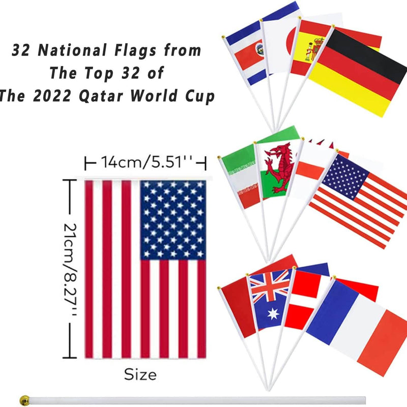 32-Pieces: World Cup 2022 Participating National Teams Flags Sports & Outdoors - DailySale