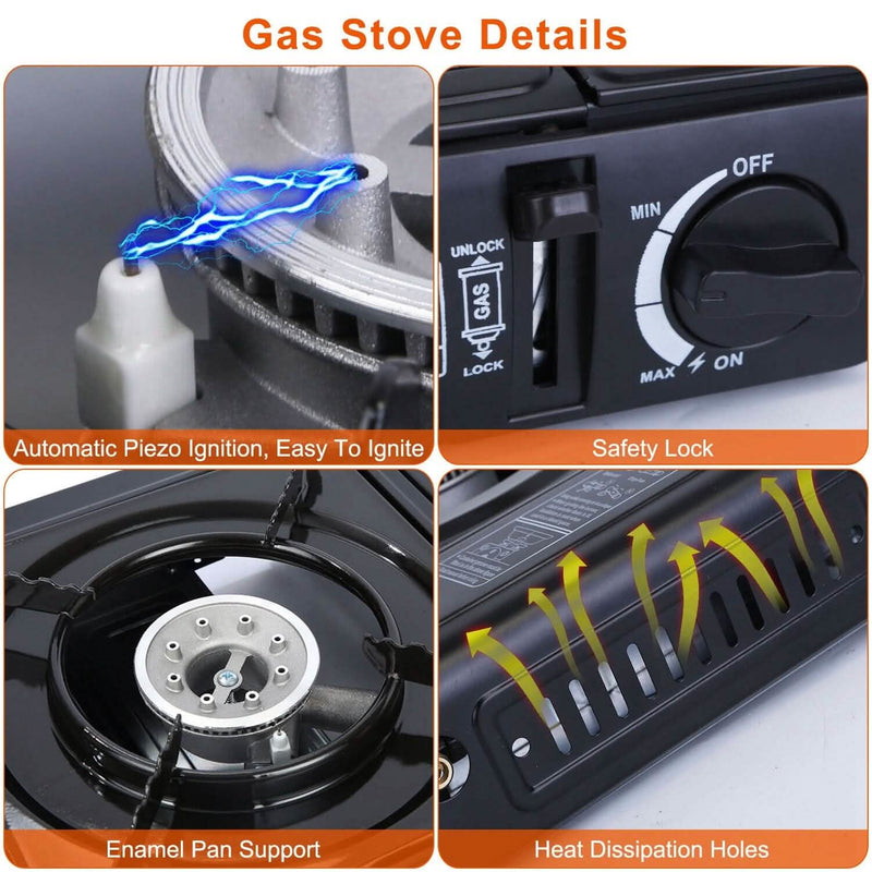 3300W Portable Camping Stove Butane Canister Dual Fuel Burner Sports & Outdoors - DailySale
