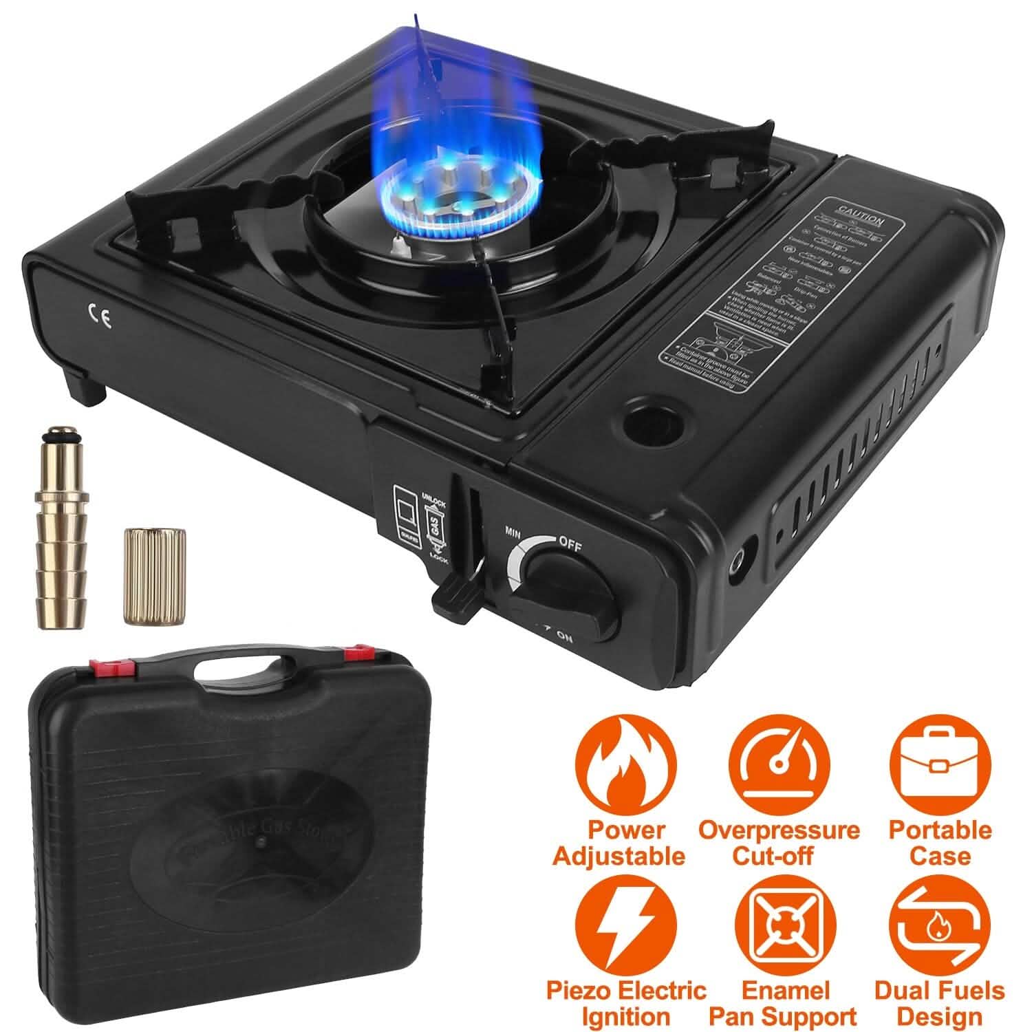3300W Portable Camping Stove Butane Canister Dual Fuel Burner Sports & Outdoors - DailySale