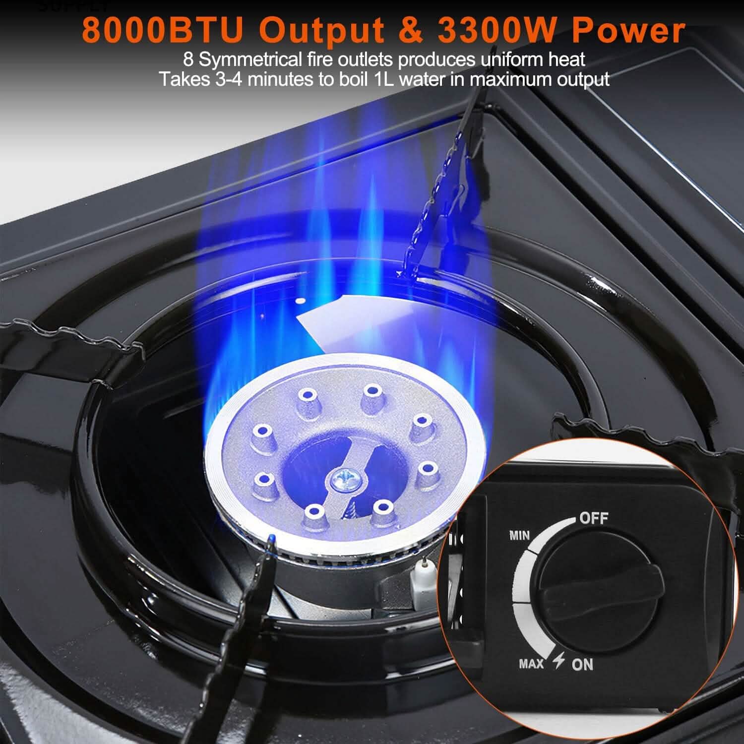 3300W Portable Camping Stove Butane Canister Dual Fuel Burner Sports & Outdoors - DailySale