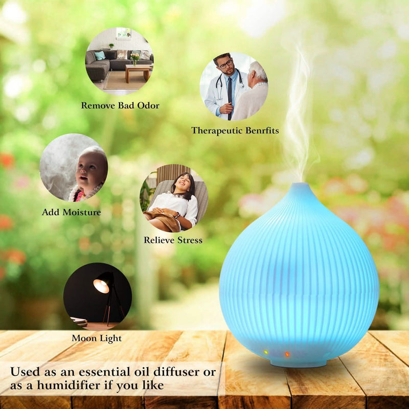 330ml Cool Mist Humidifier with 7 Color LED Lights Wellness - DailySale