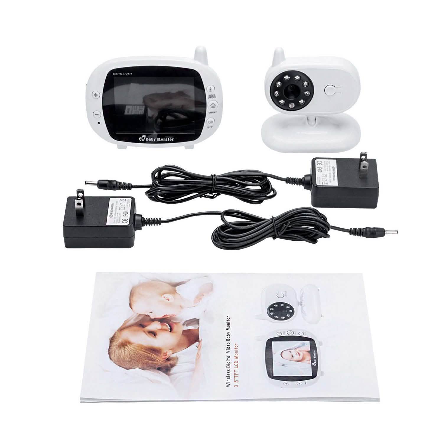 3.5" Audio Video Baby Monitor Wireless Digital Camera Night Vision Safety Viewer Baby - DailySale