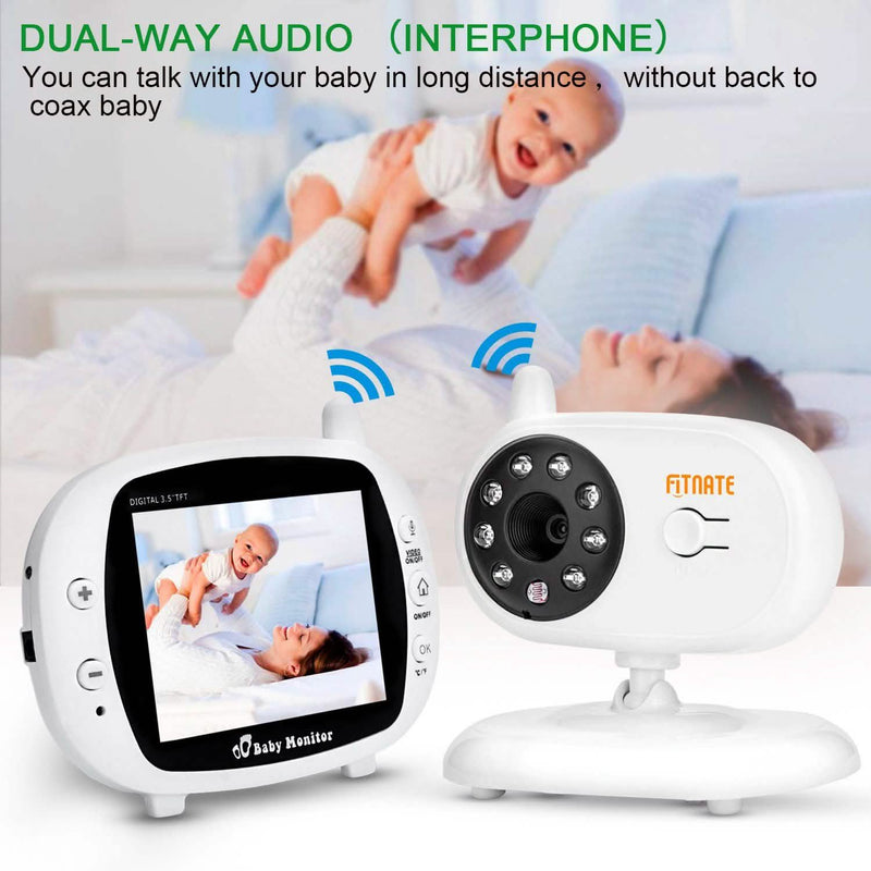 3.5" Audio Video Baby Monitor Wireless Digital Camera Night Vision Safety Viewer Baby - DailySale