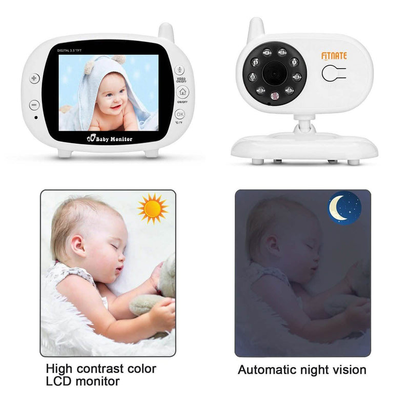 3.5" Audio Video Baby Monitor Wireless Digital Camera Night Vision Safety Viewer Baby - DailySale