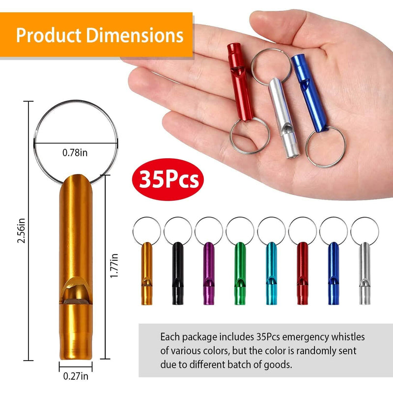 35-Pieces: Emergency Whistle Extra Loud with Key Chain Ring Sports & Outdoors - DailySale
