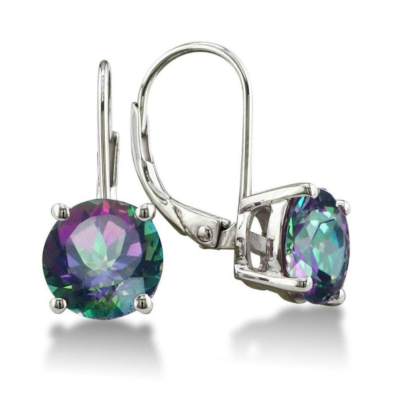 3.50 CTTW Genuine Rainbow Topaz Leverback Earrings Jewelry Silver - DailySale