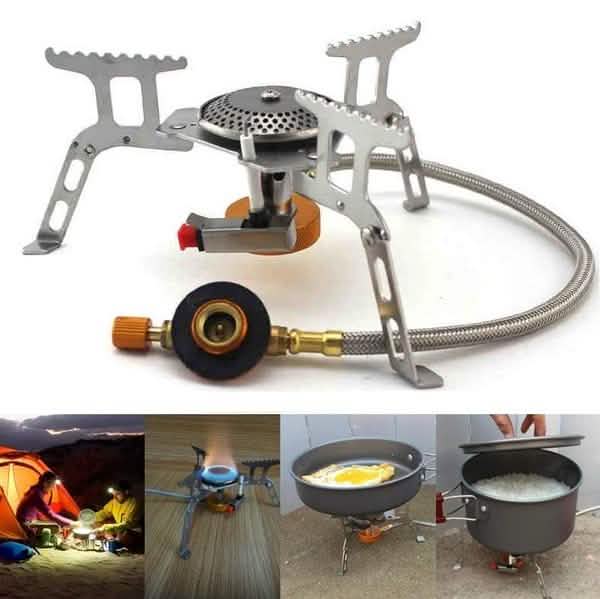 3500W Portable Foldable Outdoor Camping Picnic Gas Burner Steel Stove Sports & Outdoors - DailySale