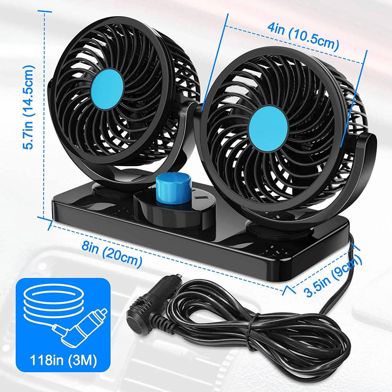 360 Degree Rotatable Car Fan Automotive - DailySale