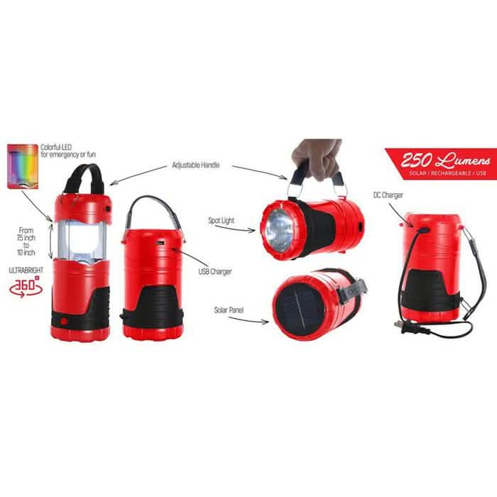 360-Degree Solar Powered LED 5-in-1 Lantern Sports & Outdoors - DailySale