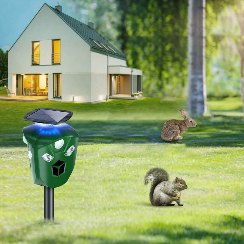 360° Electric Solar Powered Ultrasonic Repeller with Motion Sensor LED Flashing Lights Pest Control - DailySale
