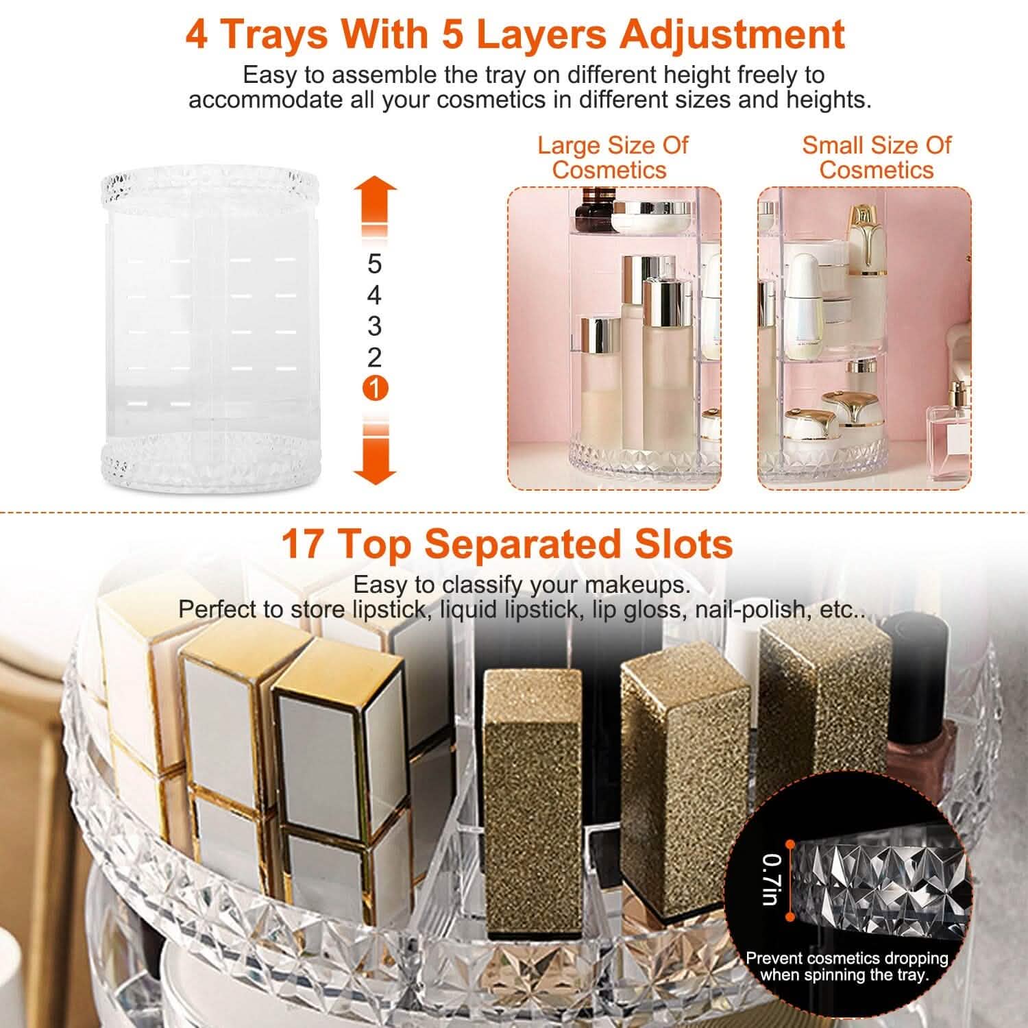360° Rotating Make Up Organizer Beauty & Personal Care - DailySale
