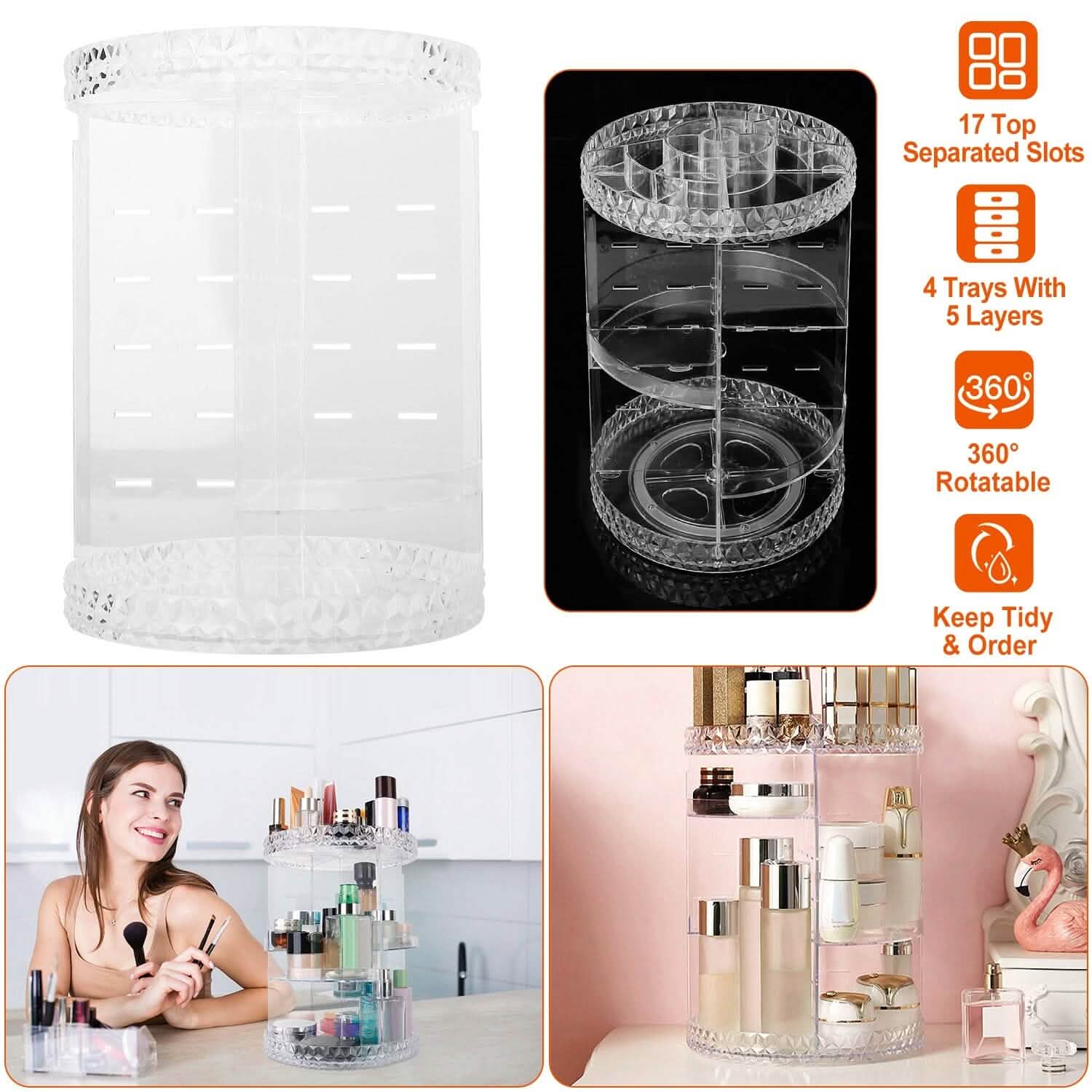 360° Rotating Make Up Organizer Beauty & Personal Care - DailySale