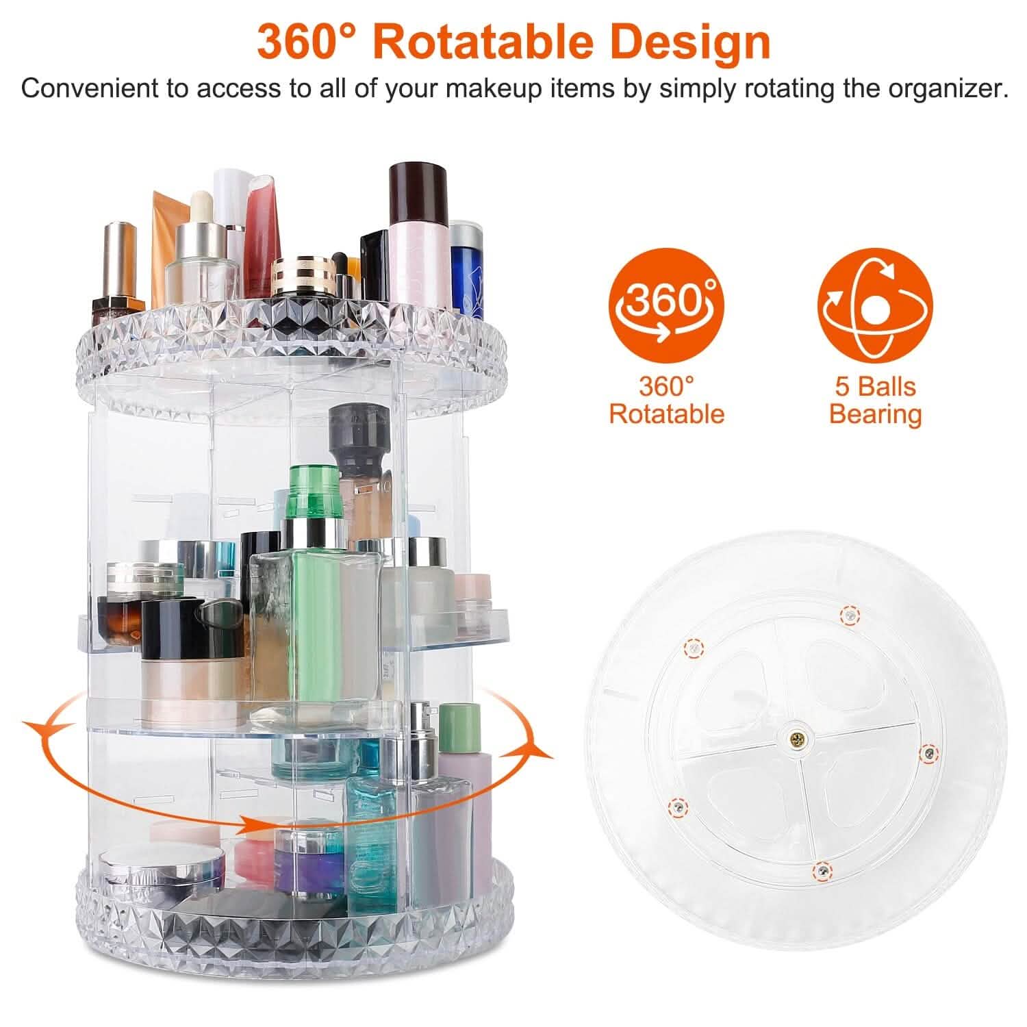 360° Rotating Make Up Organizer Beauty & Personal Care - DailySale