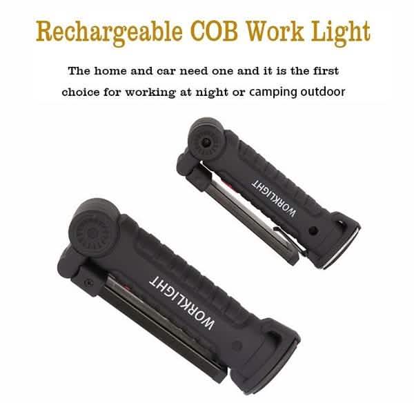 360° Rotation Inspection Lamp LED + COB Flexible Cordless Rechargeable Work Light Outdoor Lighting - DailySale