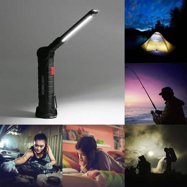 360° Rotation Inspection Lamp LED + COB Flexible Cordless Rechargeable Work Light Outdoor Lighting - DailySale