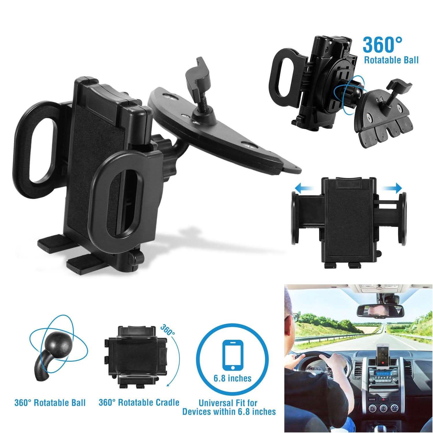 360° Universal CD Slot Car Phone Mount Automotive - DailySale