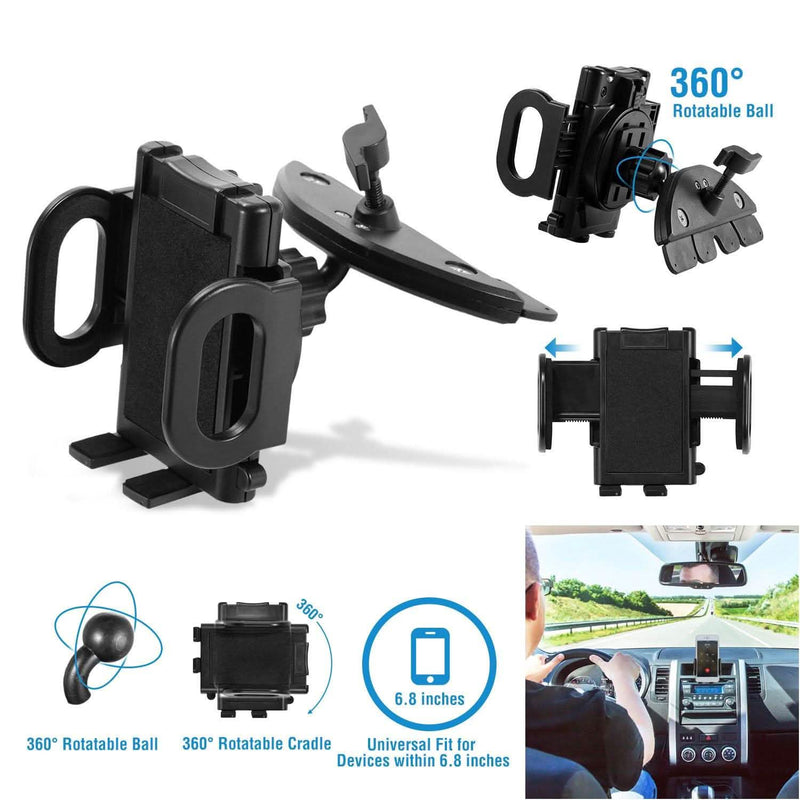 360° Universal CD Slot Car Phone Mount Automotive - DailySale