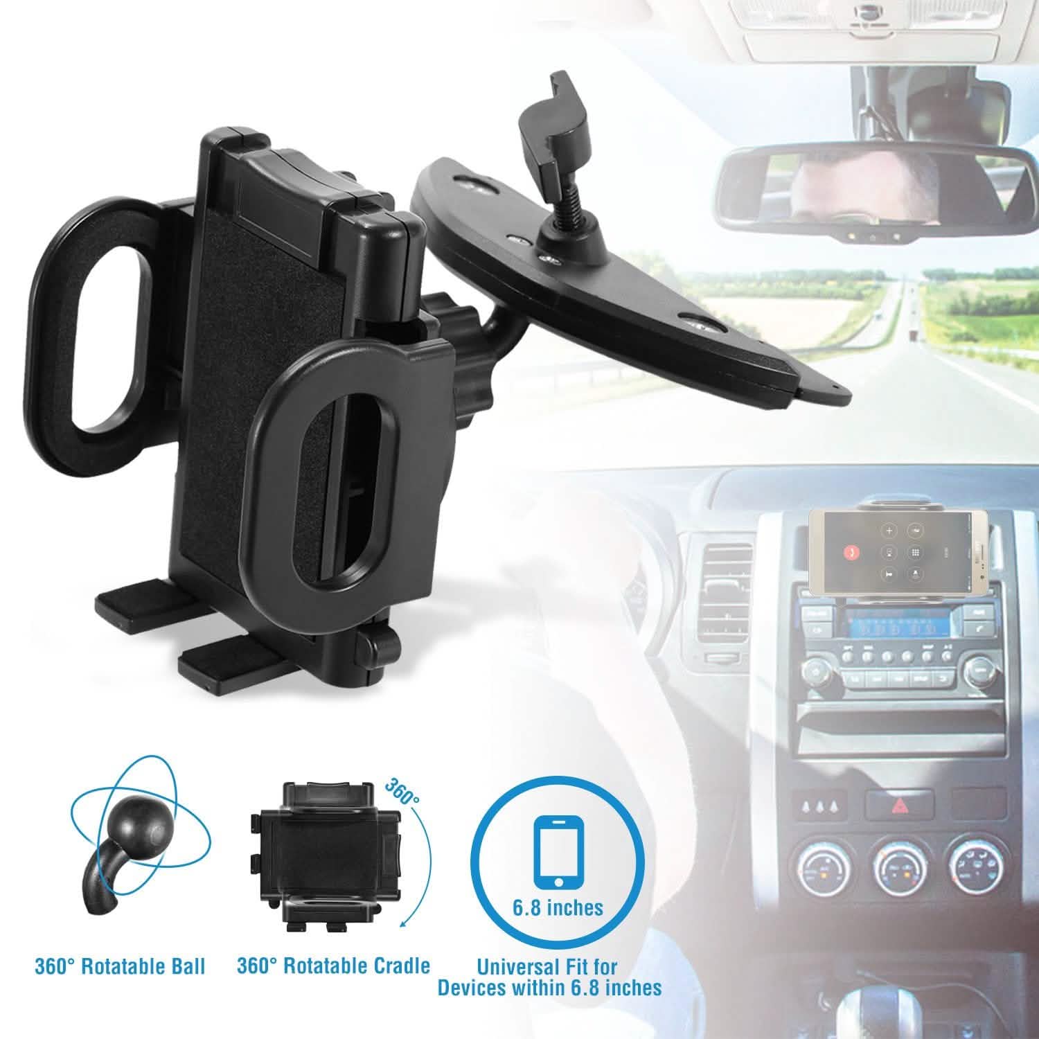 360° Universal CD Slot Car Phone Mount Automotive - DailySale