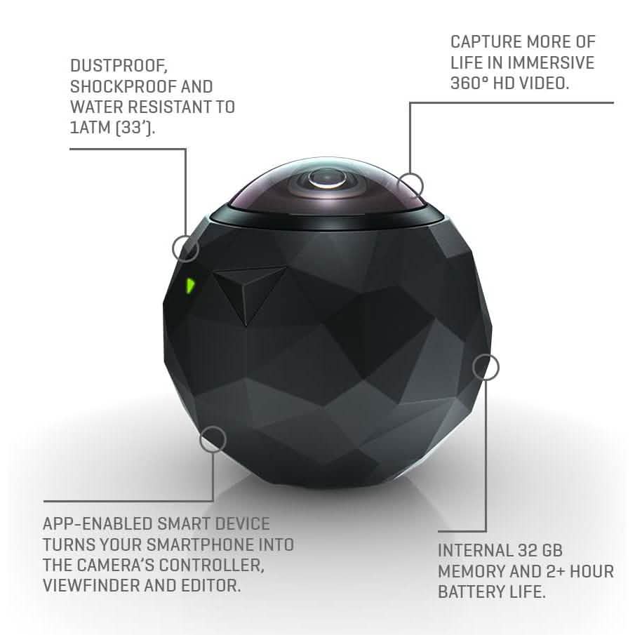 360fly 32GB 360 HD Video Camera Cameras & Drones - DailySale