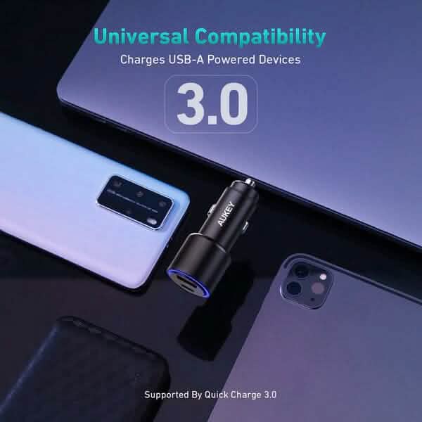 36W LED Car Charger CC-Y18S Dual USB-C/USB-A Automotive - DailySale