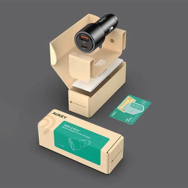 36W LED Car Charger CC-Y18S Dual USB-C/USB-A Automotive - DailySale