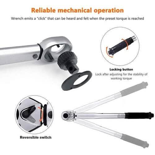 3/8 Drive Click Torque Wrench Set-HTW1A Automotive - DailySale