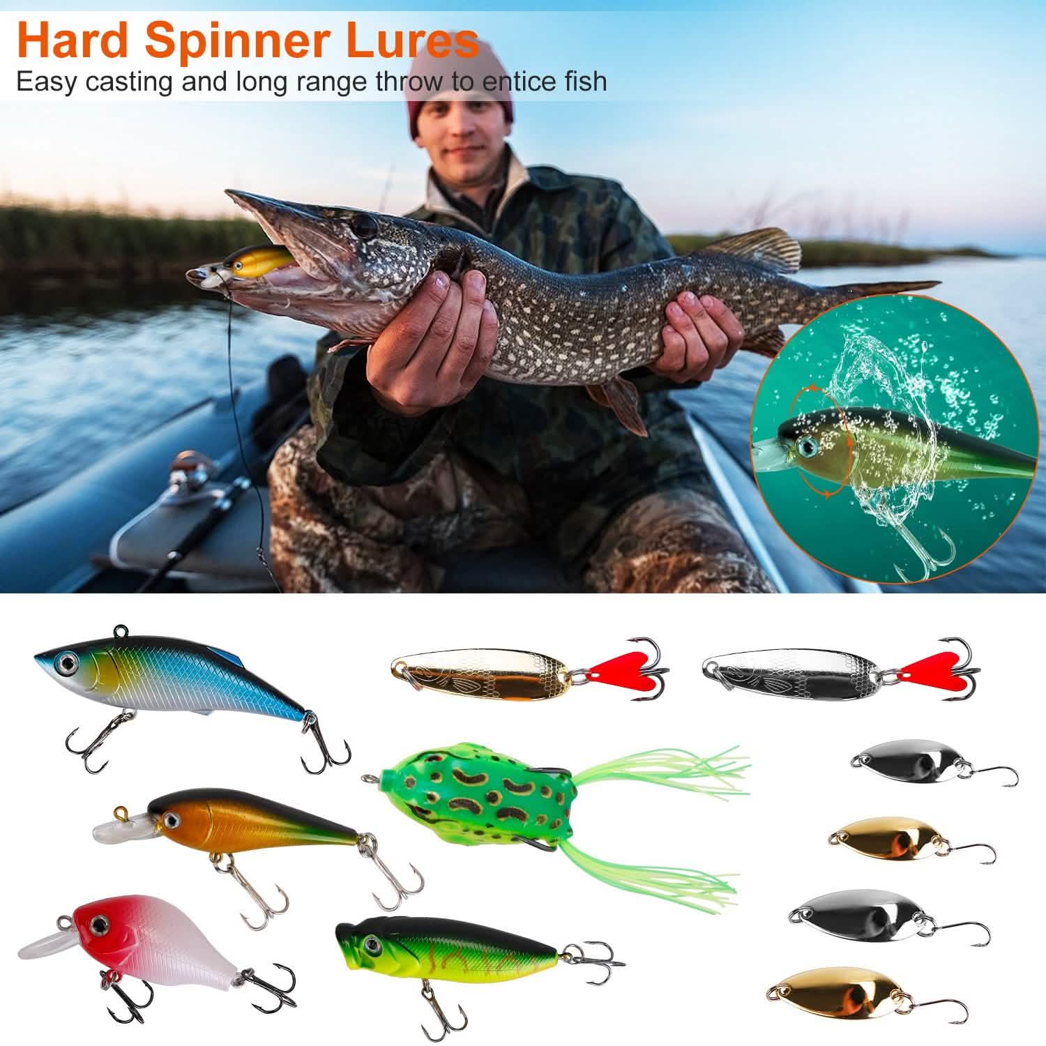 383-Piece: Fishing Lures Tackle Box Sports & Outdoors - DailySale
