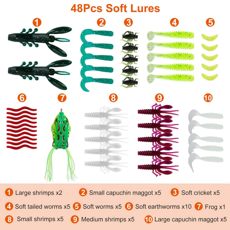 383-Piece: Fishing Lures Tackle Box Sports & Outdoors - DailySale
