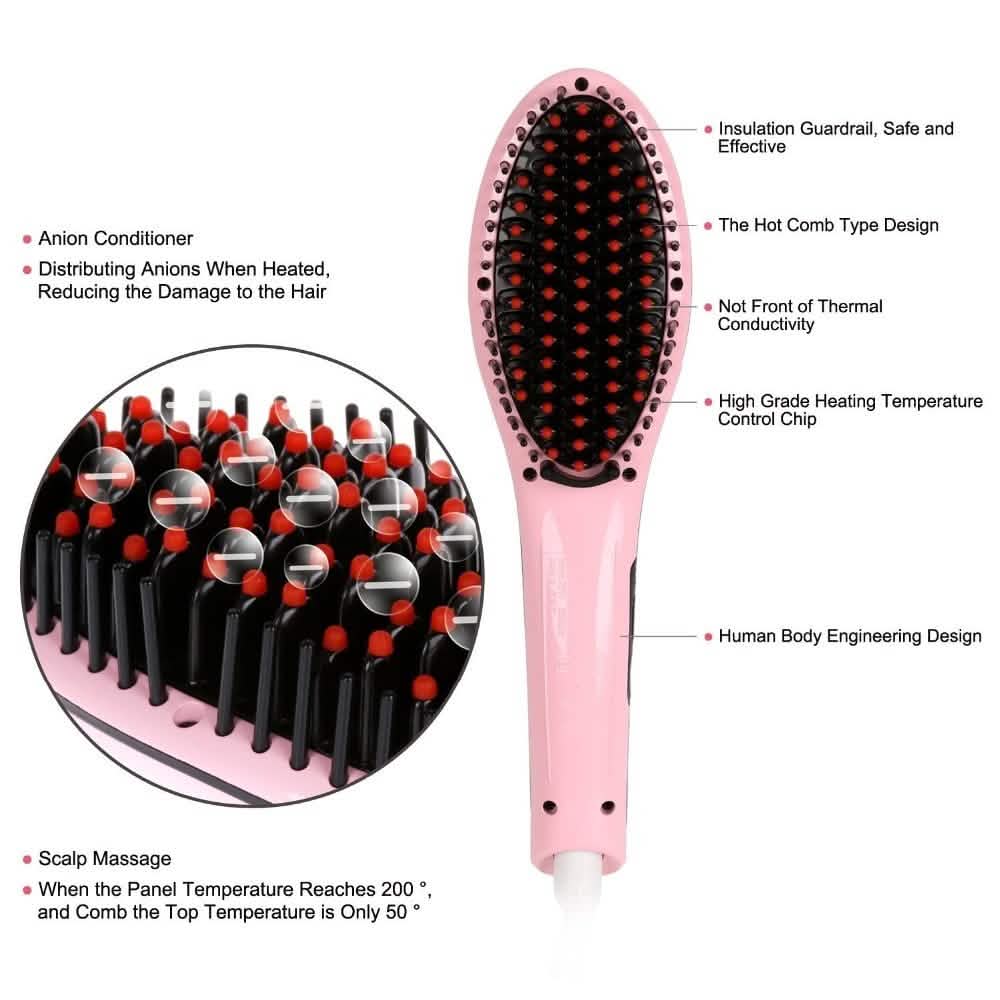 Detangling Hair Straightener Brush - Assorted Colors - DailySale, Inc