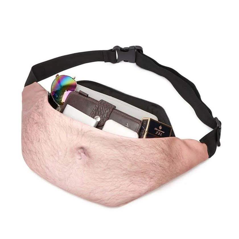 3D Beer Belly Waist Pocket Fanny Pack and Top Prank Gag Gift Travel Carry Pouch Everything Else - DailySale