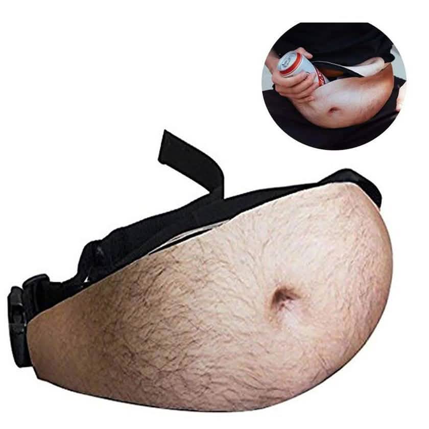 3D Beer Belly Waist Pocket Fanny Pack and Top Prank Gag Gift Travel Carry Pouch Everything Else - DailySale
