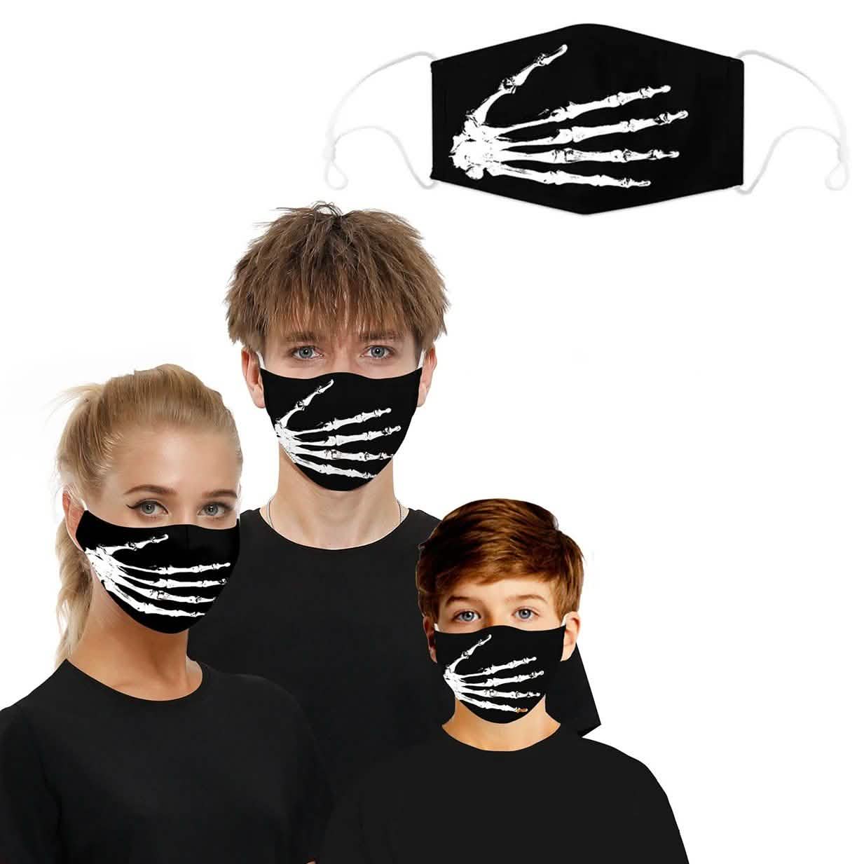 3D Halloween Special Scary Faces Reusable Face Masks Face Masks & PPE Hand of Death - DailySale