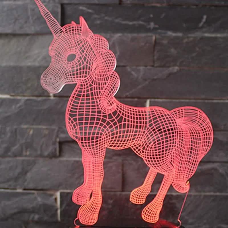 3D LED 7 Color Unicorn Table Lamp Indoor Lighting - DailySale
