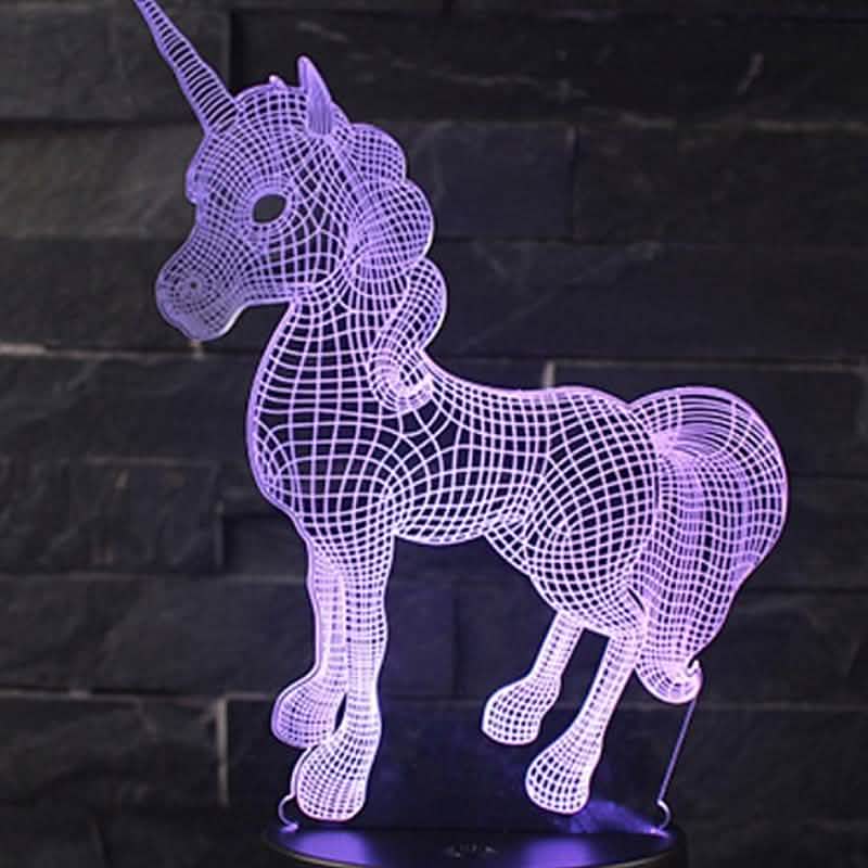 3D LED 7 Color Unicorn Table Lamp Indoor Lighting - DailySale