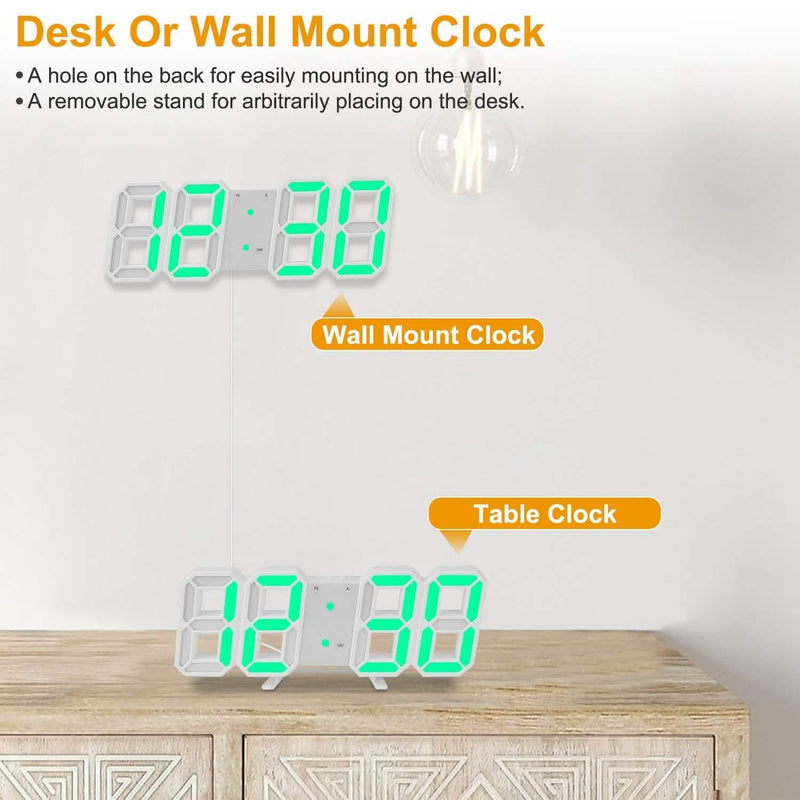 3D LED Digital Wall Clock Household Appliances - DailySale