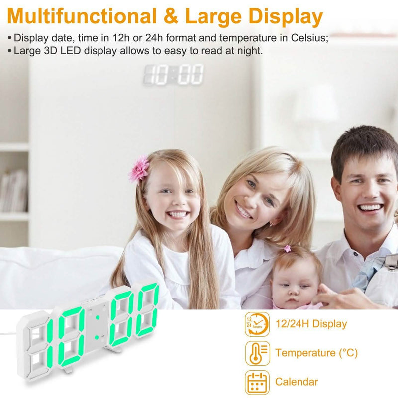 3D LED Digital Wall Clock Household Appliances - DailySale