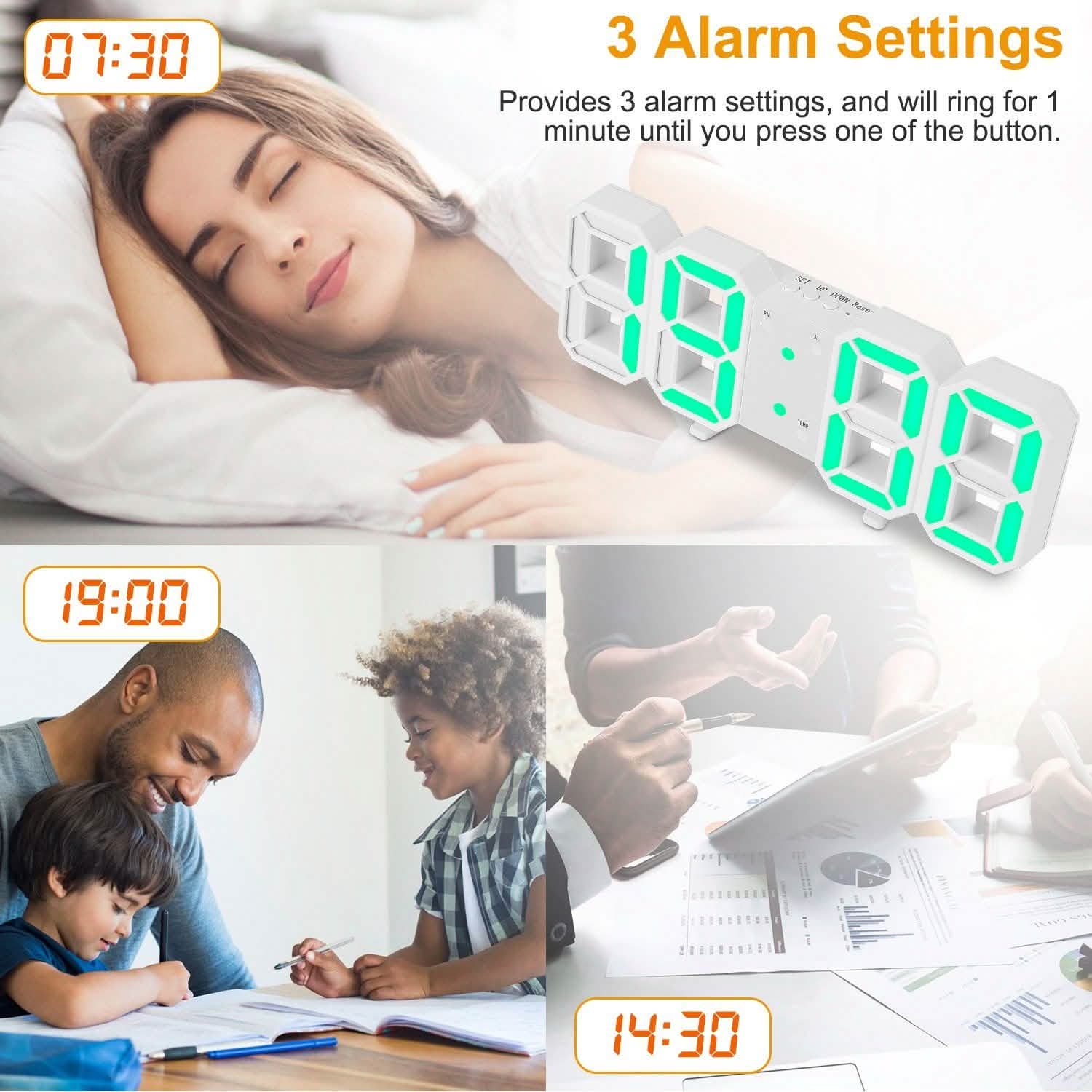 3D LED Digital Wall Clock Household Appliances - DailySale