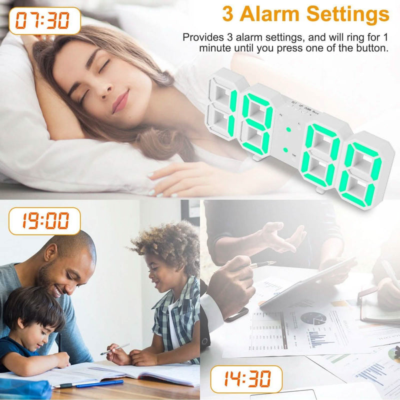 3D LED Digital Wall Clock Household Appliances - DailySale