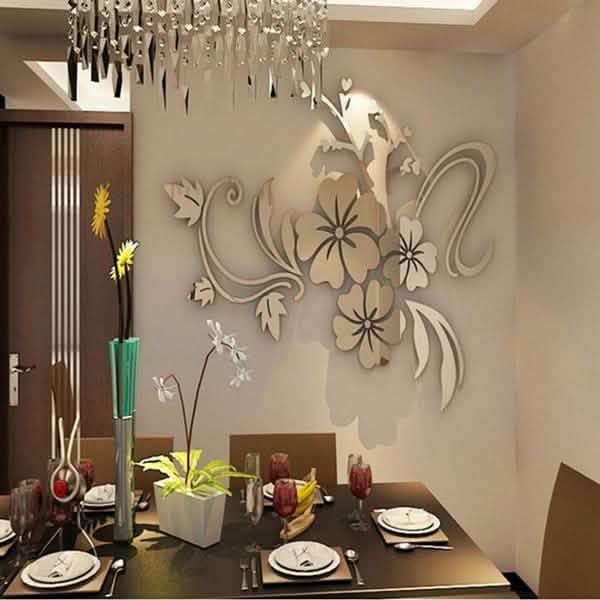 3D Mirror Flower Removable Wall Sticker Furniture & Decor - DailySale