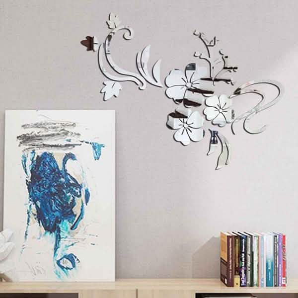 3D Mirror Flower Removable Wall Sticker Furniture & Decor - DailySale