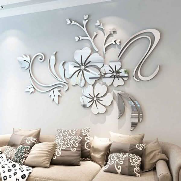 3D Mirror Flower Removable Wall Sticker Furniture & Decor - DailySale