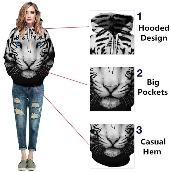 3D Tiger Print Unisex Sweatshirts Men's Outerwear - DailySale