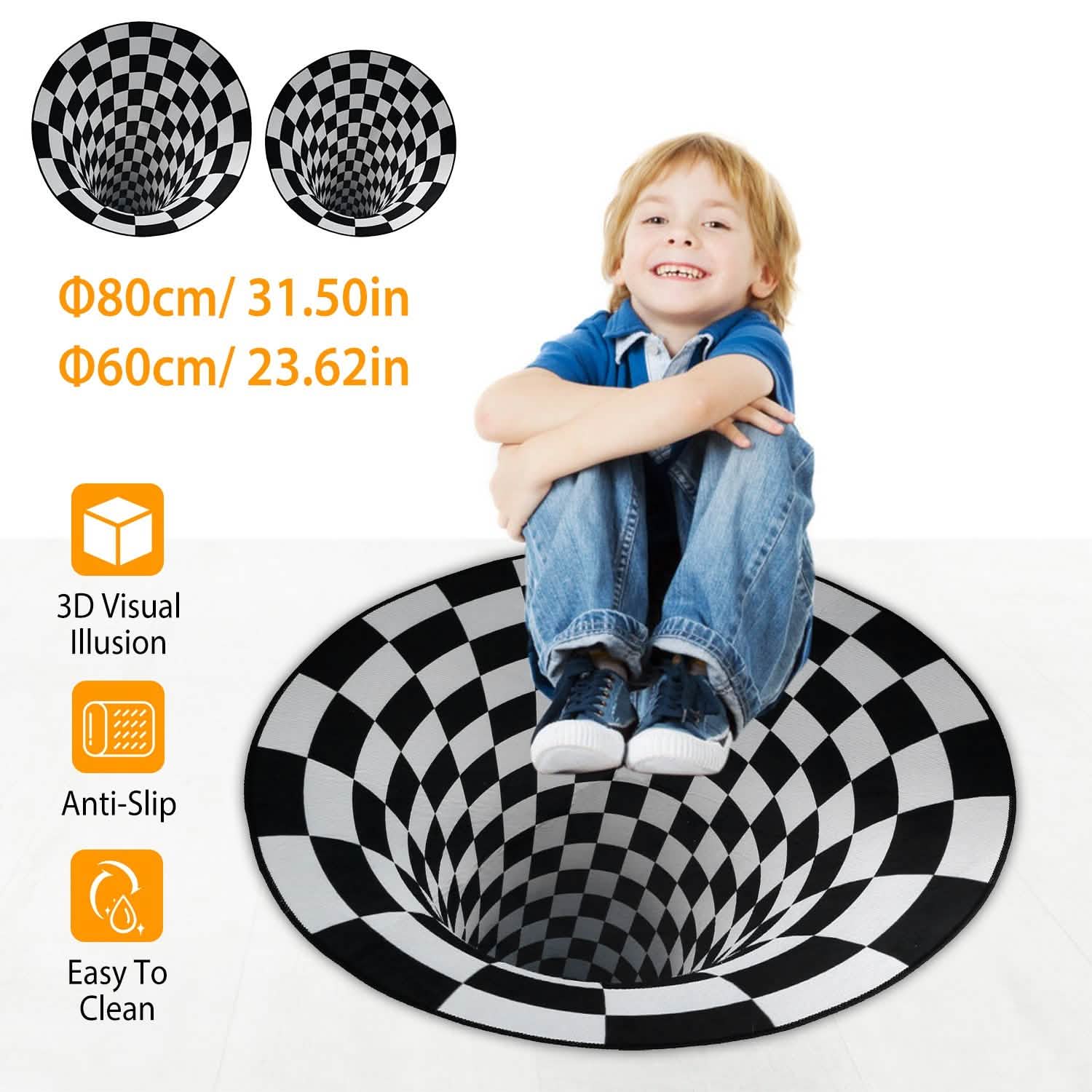 3D Visual Floor Area Anti-Slip Mat Furniture & Decor - DailySale