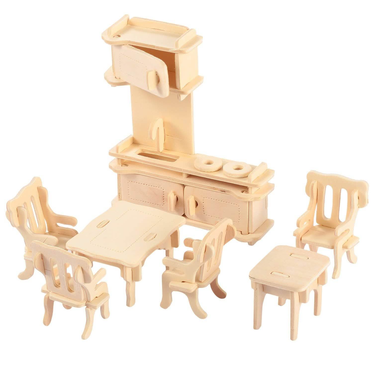 3d Wooden Dollhouse Furniture Puzzles Toys & Games - DailySale