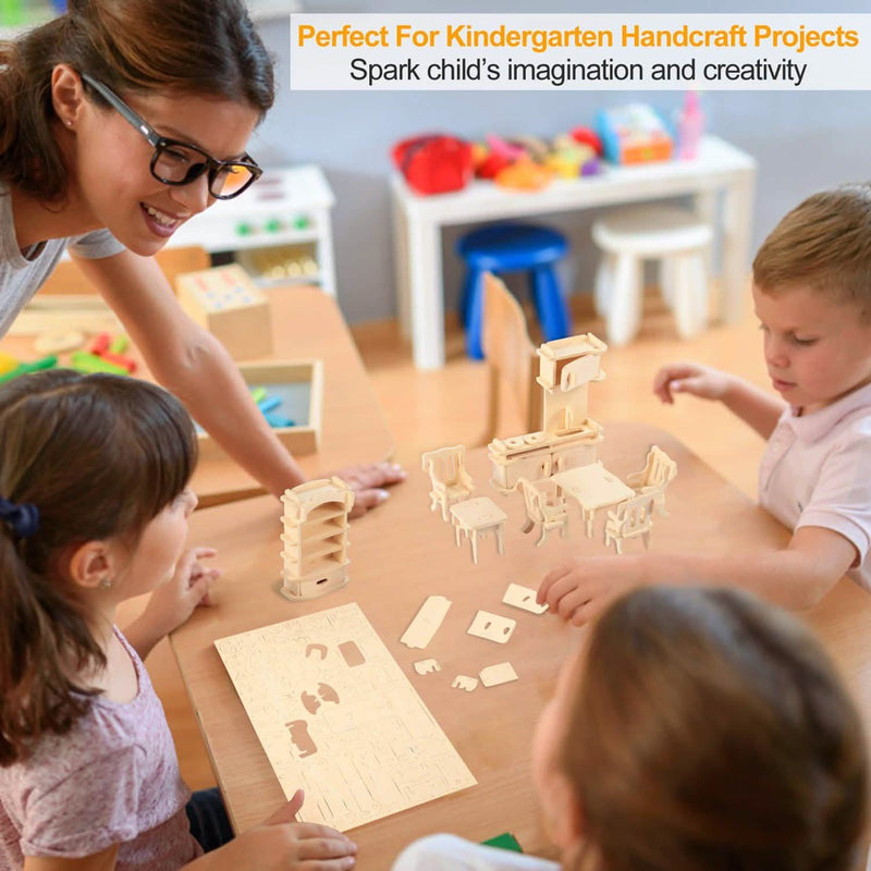 3d Wooden Dollhouse Furniture Puzzles Toys & Games - DailySale
